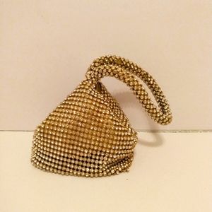 Fabric Rhinestone Gold Tone Evening Zip Snap Single Handle Handbag